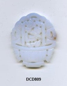 Flower Basket Chalcedony Pendant Bead DCD809