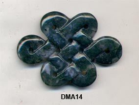 Eternal Knot Moss Agate Pendant Bead DMA14