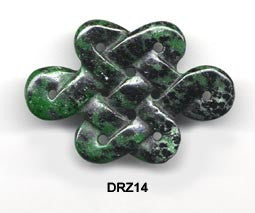 Eternal Knot Ruby Zoisite Pendant Bead DRZ14