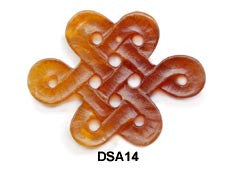 Eternal Knot Brown Soo Chow Jade Pendant Bead DSA14