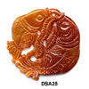 Brown Jade Double Fish Pendant Bead DSA25