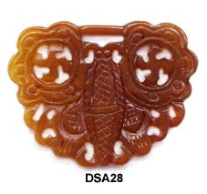 Brown Jade Butterfly Lock Pendant Bead DSA28