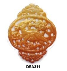 Brown Jade Oval Deer Pendant Bead DSA311