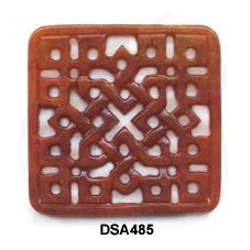 Square Lattice Knot Soo Chow Jade Pendant Bead - 3 Colors