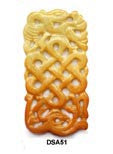 Brown Jade Rectangle Eternal knot Pendant Bead DSA51