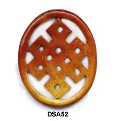 Brown Jade Oval Eternal knot Pendant Bead DSA52