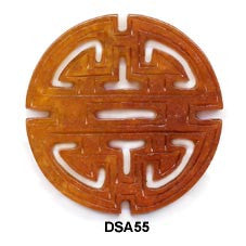 Brown Jade Round Longevity Pendant Bead DSA55