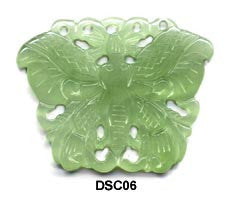 Green Soo Chow Jade Butterfly Pendant Bead DSC06