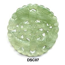 Green Soo Chow Jade Double Butterfly Pendant Bead DSC07