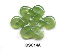 Green Soo Chow Jade Small Eternal Knot Pendant Bead DSC14A