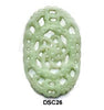 Green Soo Chow Jade Oval Flower Pendant Bead DSC26