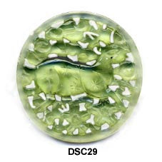 Green Soo Chow Jade Round Deer Pendant Bead DSC29