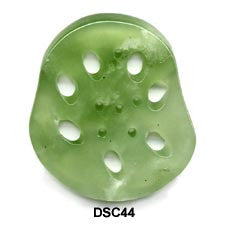 Green Soo Chow Jade Lotus Root Pendant Bead DSC44