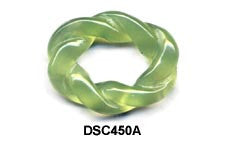Small Oval Rope Soo Chow Jade Pendant Bead - 3 Colors