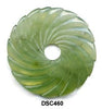 Green Soo Chow Jade Pi Disc Swirl Pendant Bead DSC460