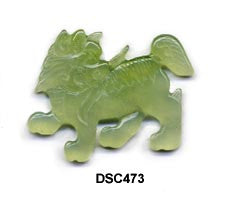Fu Dog Soo Chow Jade Pendant Bead - 2 Colors