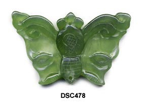 Butterfly Soo Chow Jade Pendant Bead - 3 Colors