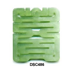 Longevity Rectangle Soo Chow Jade Pendant Bead - 3 Colors
