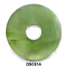 Pi Disc Large Hole Green Soo Chow Jade DSC61A