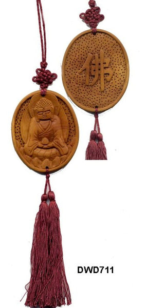 Wood Buddha Pendant Bead DWD711