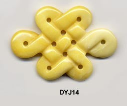Eternal Knot Yellow Jade Pendant Bead DYJ14