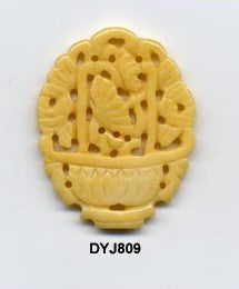Flower Basket Yellow Jade Pendant Bead DYJ809