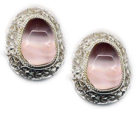 Nugget Sterling Silver Clip On Earrings