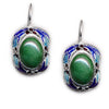 Sterling Silver Decorative Enamel Hook Earrings