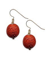 Cinnabar Longevity Ball Hook Earrings