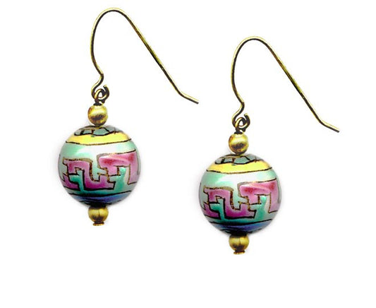 Porcelain Multi Colored Bead Earrings