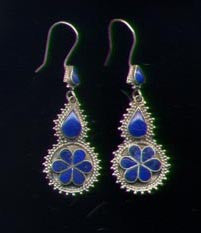 Afghan Silver Double Drop Earrings