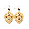 Leaf Moghal Style Bone Black Onyx Earrngs