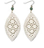 Hand-carved Moghal Style Bone & Aventurine Earrings