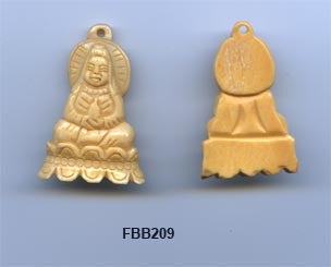 Flat Buddha Dark Bone Bead FBB209