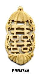 Double Happiness Bone Pendant Bead