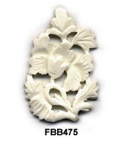 Peony Bone Pendant Bead