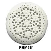 Moghal Disc Floral Bone Pendant Bead FBM561