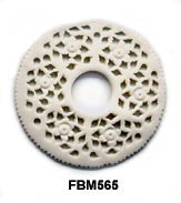 Moghal Wheel Floral Bone Pendant Bead FBM565