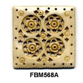 Moghal Square Floral Bone Pendant Bead FBM568