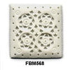 Moghal Square Floral Bone Pendant Bead FBM568