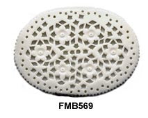 Moghal Oval Floral Bone Pendant Bead FBM569