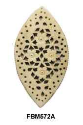 Moghal Almond Floral Bone Pendant Bead FBM572