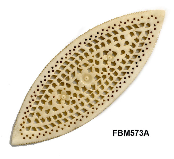 Moghal Large Almond Floral Bone Pendant Bead FBM573
