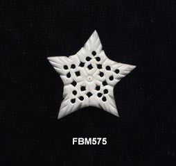 Moghal Star Floral Bone Pendant Bead FBM575