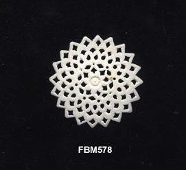 Moghal Sun Dial Floral Bone Pendant Bead FBM578