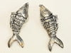 Silver Plated Metal Wiggling Fish Pendant FM198S