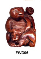 Ma-Li Wood 3 Monkeys Bead FWD06