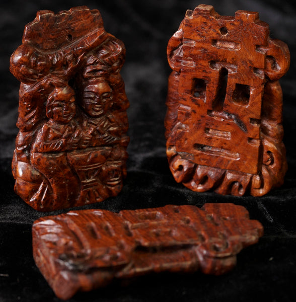 Ma-Li Wood Wedding Couple Double Happiness Pendant FWD16
