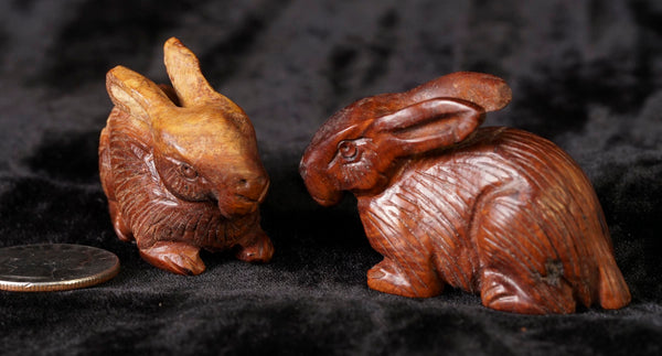 Ma-Li Wood Sitting Rabbit - Hare Bead FWD38B
