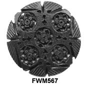 Moghal Disc Floral Ebony Pendant Bead FWM567